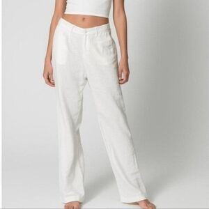 Women's White Linen Blend Cargo Pants - A New Day - 17
